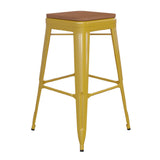 Flash Furniture CH-31320-30-YL-PL2T-GG Kai Bar Stool 500 Lb. Weight Capacity Backless