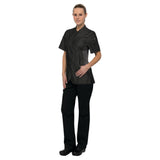 Chef Works CES05WBLK2XL Women's Chelsea Chef Coat Single-breasted Short Sleeves