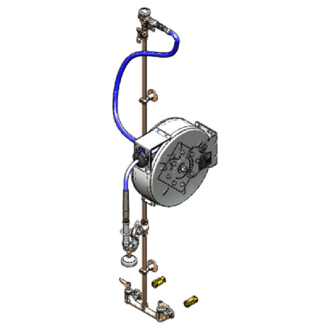 T&S Brass B-1458 Hose Reel Assembly Enclosed 3/8" X 30 Ft. Hose With 1.15 GPM Spray Valve