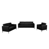 Flash Furniture ZB-LACEY-831-2-SET-BK-GG Hercules Lacey Series Reception Set Includes: (1) Sofa