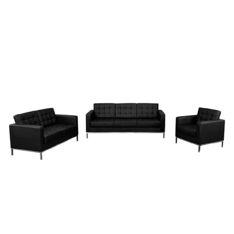 Flash Furniture ZB-LACEY-831-2-SET-BK-GG Hercules Lacey Series Reception Set Includes: (1) Sofa