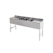 Sapphire Manufacturing SMBS-3D18 Underbar Sink Three Compartment 10"x14"x10" Compartments