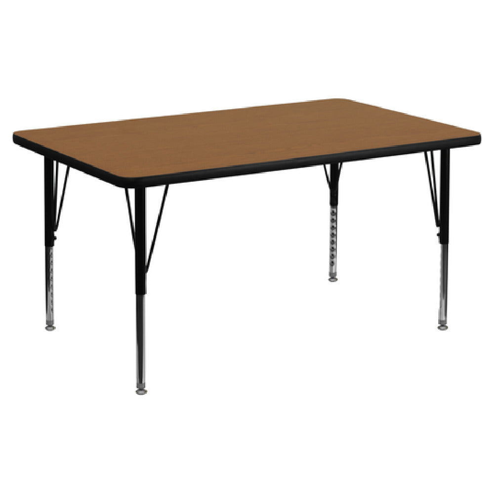 Flash Furniture XU-A3048-REC-OAK-T-P-GG Activity Table 48"W X 30"D X 16-1/8" To 25-1/8" Adjustable Height