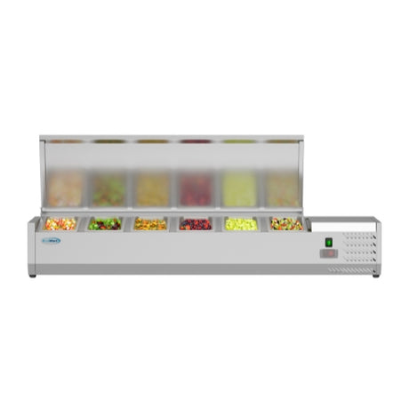 Koolmore SCDC-6P-SSL Refrigerated Countertop Prep Unit 59"W (6) 1/3 Pan Capacity