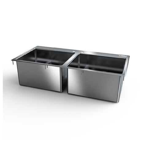 NBR Equipment DI-2-201612 Drop-In Sink Two-compartment 45"W X 22"D X 12-5/16"H Overall Size