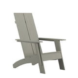 Flash Furniture JJ-C14509-GY-GG Sawyer Modern Adirondack Chair All-weather Poly Resin Wood