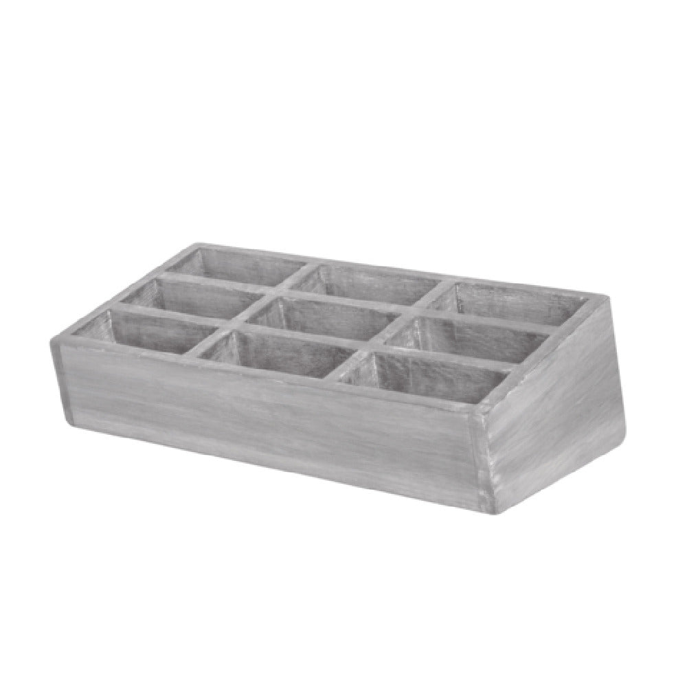 Steelite DWFBWDS91GW Angled Condiment Caddy 9-compartments 12.75" X 6.5" X 4"H