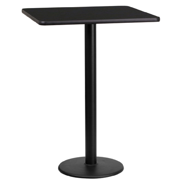 Flash Furniture XU-BLKTB-2424-TR18B-GG Table 24"W X 24"D X 43-1/8"H Bar Height