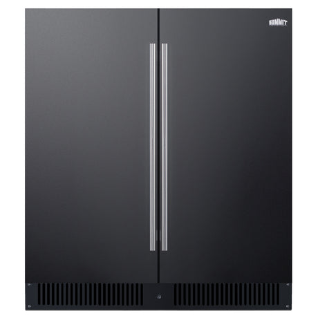 Summit FFRF3070BL - Undercounter Refrigerator-Freezer, 30" Wide, French Door Swing