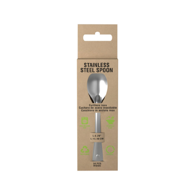 PacknWood 294CVINOXL3 - Dinner Spoon, 6-1/5", Stainless Steel (per Case = 500 Each)