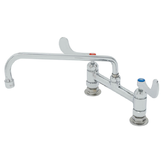 T&S Brass B-0221-CR4-L22 Mixing Faucet Double Deck Mount