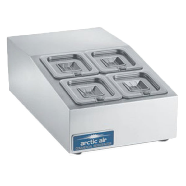 Arctic Air ACP4SQ Compact Refrigerated Counter-Top Prep Unit 15"W Includes (4) 1/6 Lexan Pans & Covers