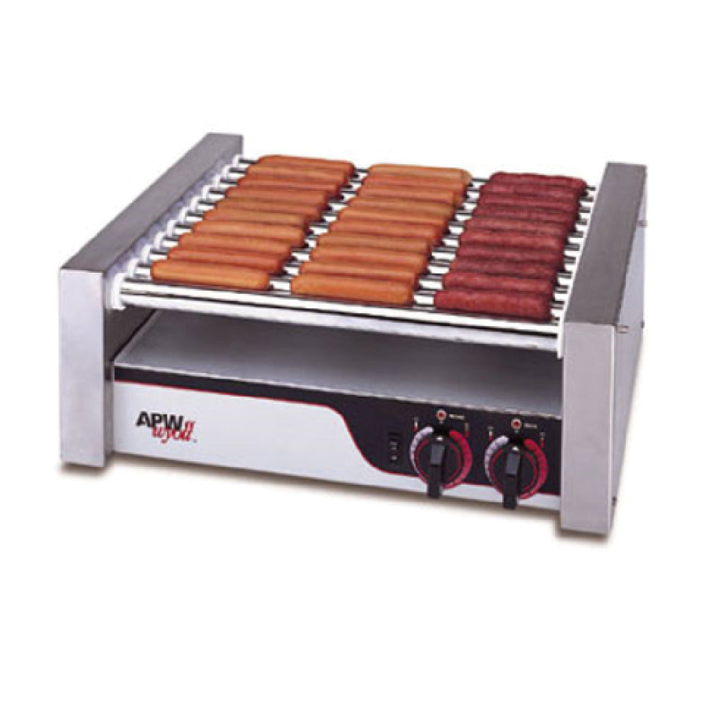 APW Wyott HR-20 X*PERT™ HotRod® Hot Dog Grill (11) Chrome Surface Rollers