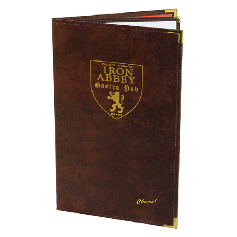 Menu Solutions ES640J Menu Cover Holds 8-1/2" X 14" Inserts Triple Booklet With 4 Views