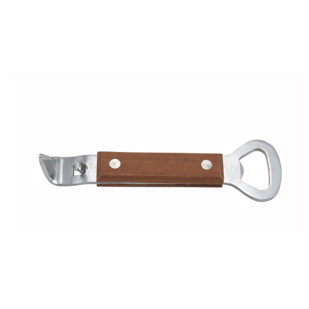 Winco CO-303 Can Tapper/Bottle Opener 7"L Stainless Steel With Wooden Handle