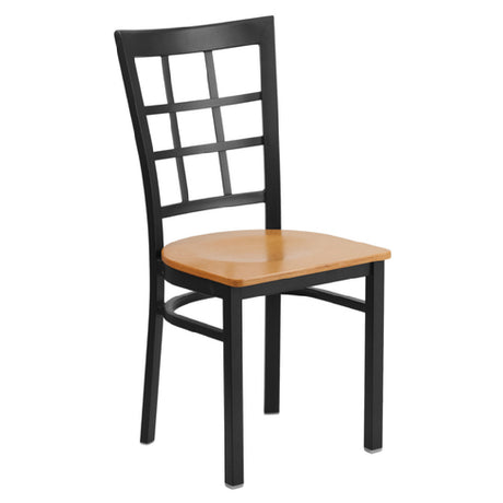 Flash Furniture XU-DG6Q3BWIN-NATW-GG Hercules Series Restaurant Chair Metal Window Pane Back