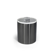 FOH RIB073BKS21 2qt Round Stainless Ice Bucket Matte Black With Acrylic Lid