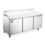 Omcan 50130 (PT-CN-1787-M-HC) Mega Top Salad / Sandwich Prep Table Three-section