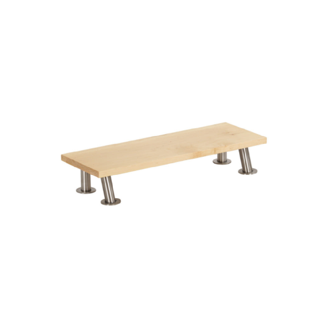 Cal Mil 22396-3-71 Maple Riser 20"W X 7"D X 3"H Maple Wood & Stainless Steel Construction