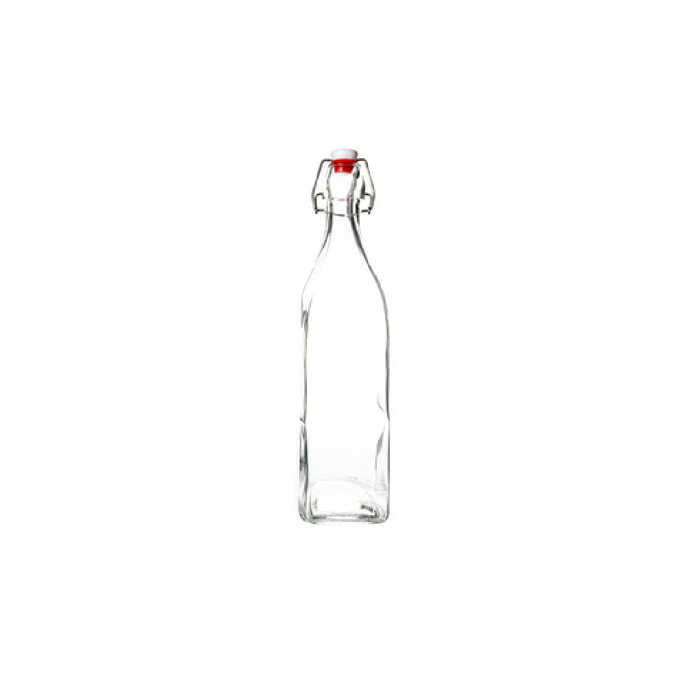 Hospitality Brands HG24730-012 Legend Glassware Square Swing Bottle 1L Premium Glass (12 Each Per Case)