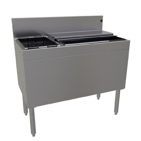 Glastender CBA-36L-CP10-ED Extra Deep Underbar Ice Bin/Cocktail Unit With Bottle Well Storage