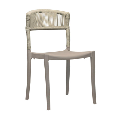 Grosfillex UT837181 - Tahoe Sidechair, Corded Rope Backrest, Weather & UV-resistant