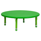 Flash Furniture YU-YCX-005-2-ROUND-TBL-GREEN-GG Preschool Activity Table 45" Dia. X 14-1/2" To 23-3/4" Adjustable Height