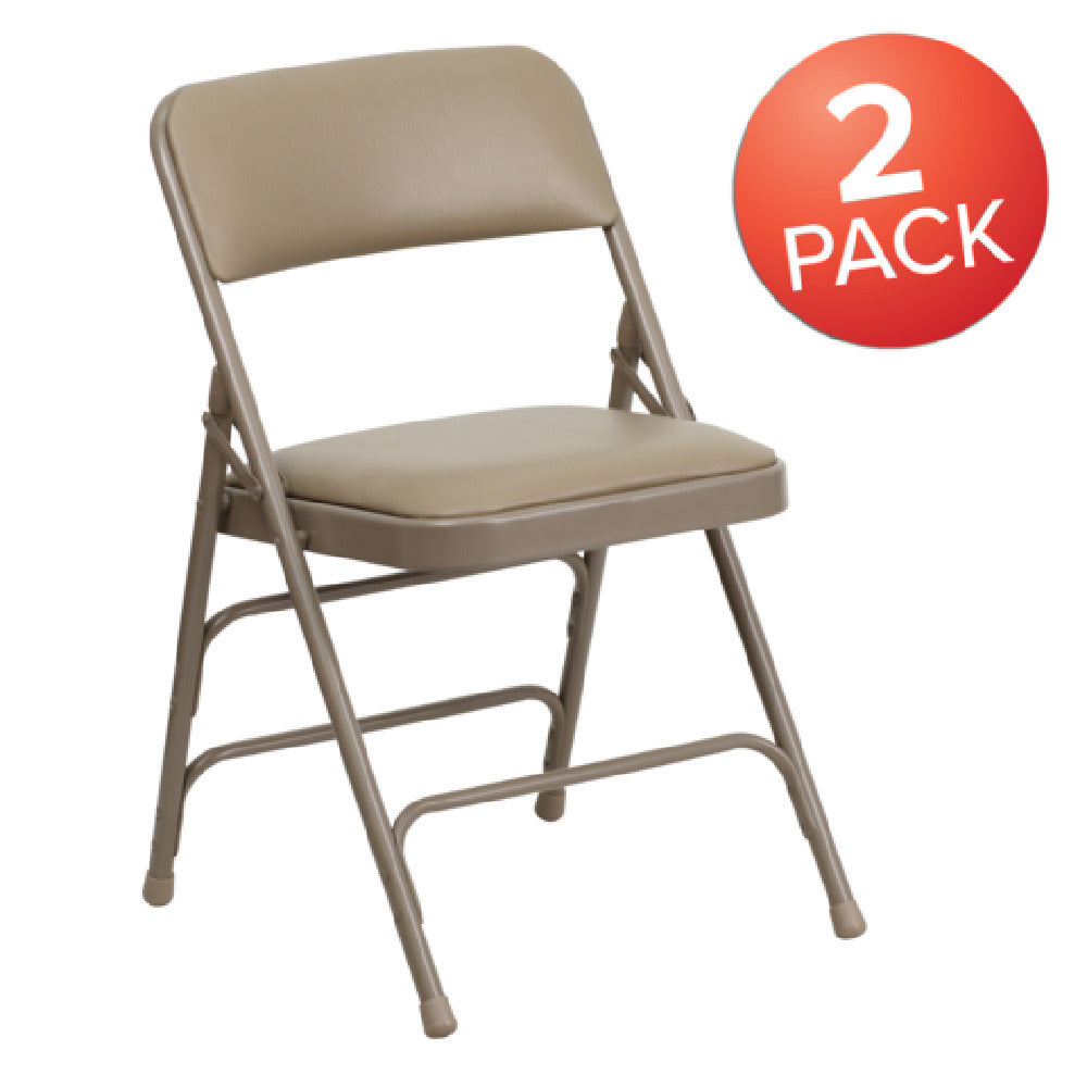 Flash Furniture 2-HA-MC309AV-BGE-GG Hercules Series Folding Chair 300 Lb. Weight Capacity