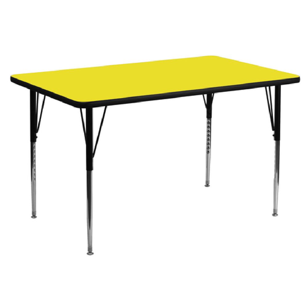 Flash Furniture XU-A2448-REC-YEL-H-A-GG Activity Table 48"W X 24"D X 21-1/4" To 30-1/4" Adjustable Height