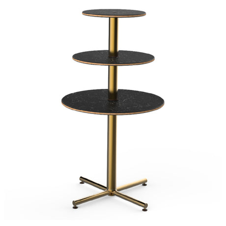 Steelite MGCPPR01MBXX Mogogo Buffet Solutions Polo Display Table 3-tier 30" Dia. X 55"H