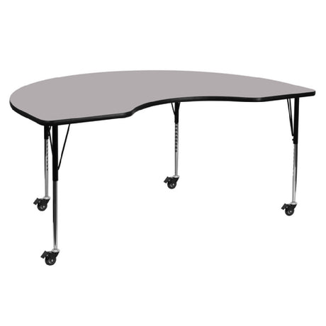 Flash Furniture XU-A4872-KIDNY-GY-T-A-CAS-GG Activity Table 72"W X 48"D X 22-1/4" To 30-2/5" Adjustable Height