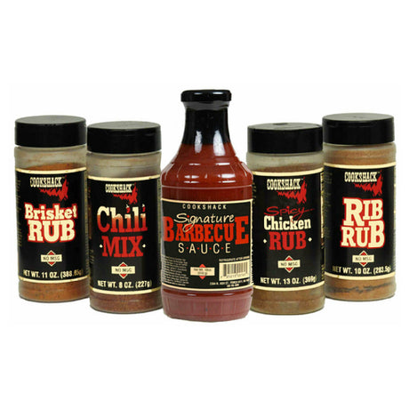 Cookshack SP102 Spice Kit Includes: Cookshack Signature Sauce 20 Oz. Bottle RibRub 10 Oz.