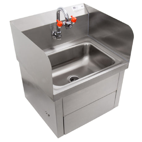 John Boos PBHS-W-1410-KV1APS-EW Hand Sink With Eye Wash Wall Mount 14"W X 10"D Front-to-back X 5" Deep Bowl