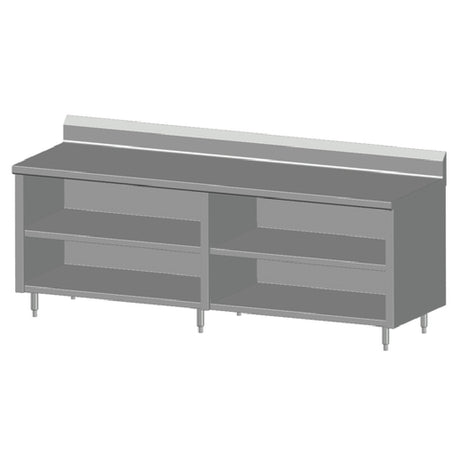 SPG 10CBT-24B - Universal Stainless Work Table, Cabinet Base With Open Front, 120"W X 24"D