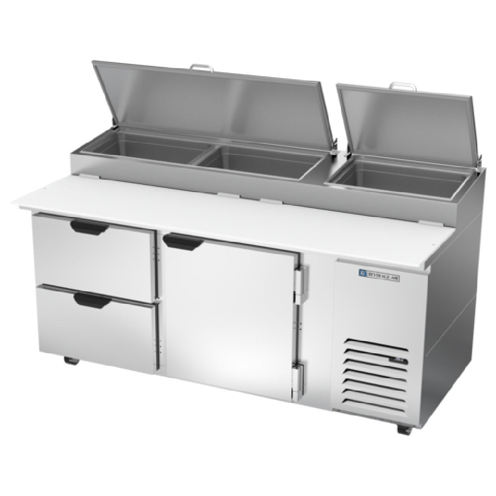 Beverage Air DPD72HC-2 Pizza Top Refrigerated Counter Two-section 72"W
