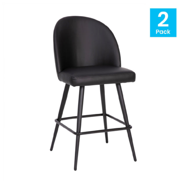 Flash Furniture AY-1026H-26-BK-GG Lyla Counter Stool 300 Lb. Weight Capacity 26" Seat Height