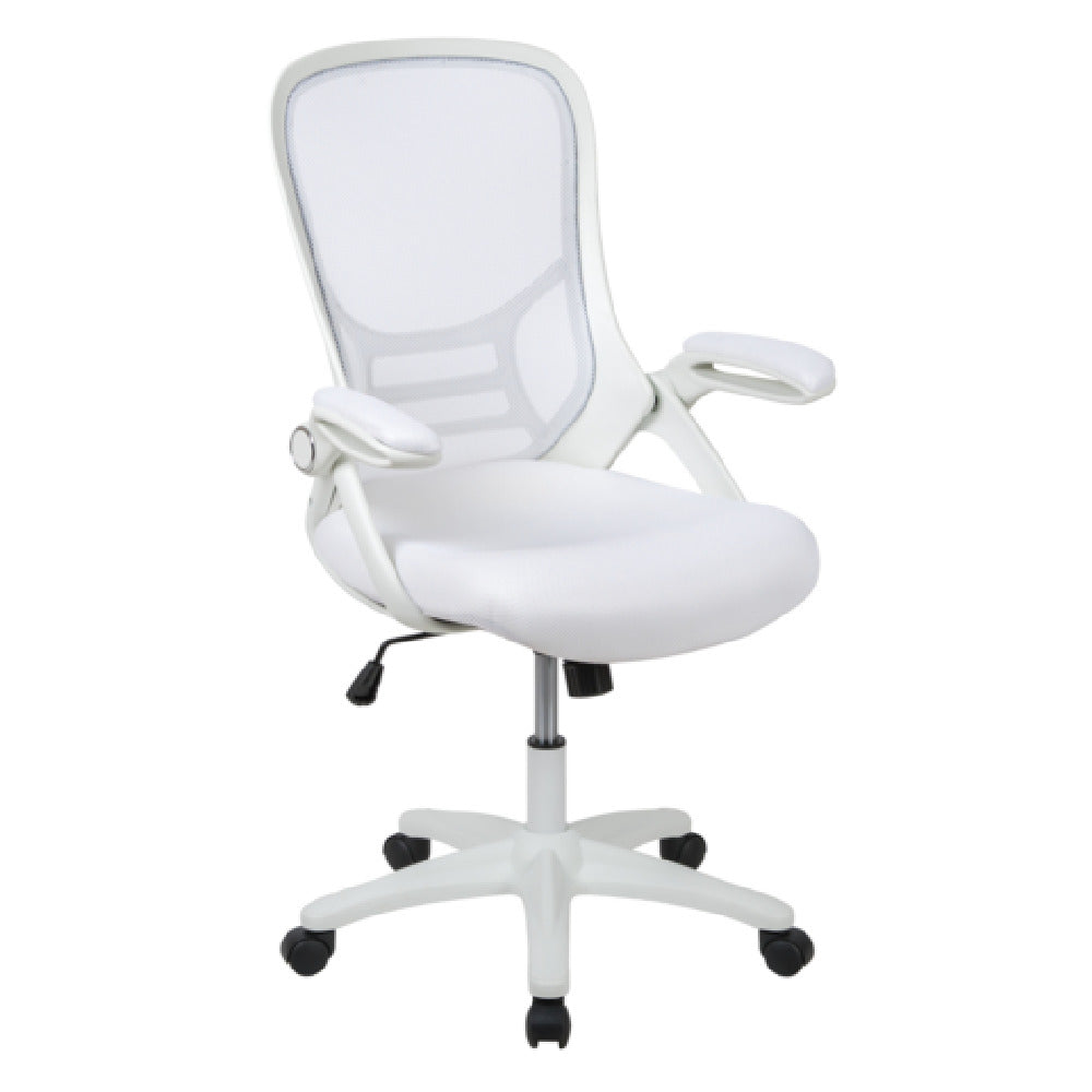 Flash Furniture HL-0016-1-WH-WH-GG Porter Swivel Office Chair 40-1/4" To 44" Adjustable Height