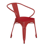 Flash Furniture CH-31270-RED-PL1R-GG Luna Armchair 500 Lb. Weight Capacity Curved Back With Vertical Slat