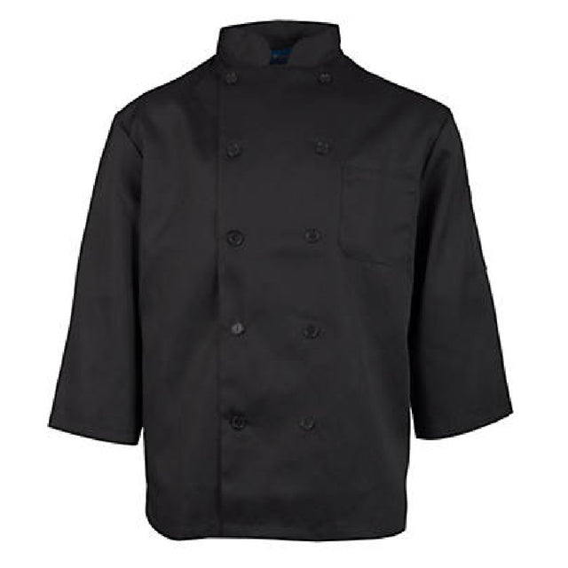 KNG 16603XL Kng 3xl Black Chef Coat 3/4 Sleeve