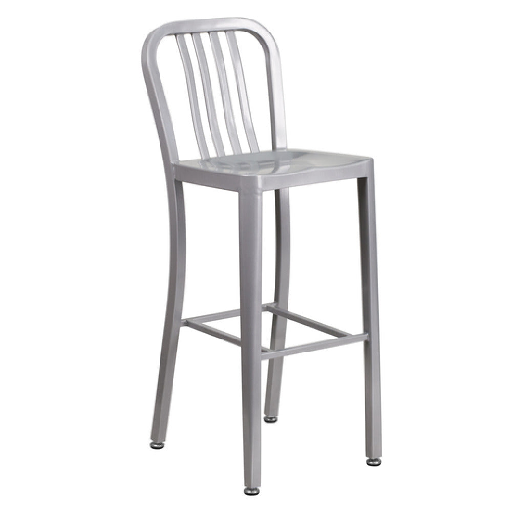 Flash Furniture CH-61200-30-SIL-GG Bar Stool 500 Lb. Weight Capacity Vertical Slat Back