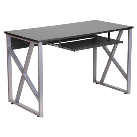 Flash Furniture NAN-WK-004-GG Computer Desk 47-1/4"W X 23-3/4"D X 29-1/4"H 3/4" Thick Black Laminate Finish Top