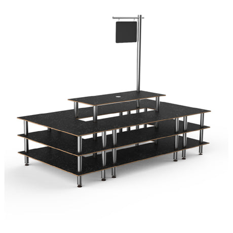 Steelite MGCMLB07MSXF Mogogo Buffet Solutions Modular Market Square 4-tier 130" X 71" X 107"H