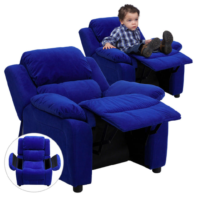 Flash Furniture BT-7985-KID-MIC-BLUE-GG Kids Recliner 25"W X 26"- 39"D X 28"H