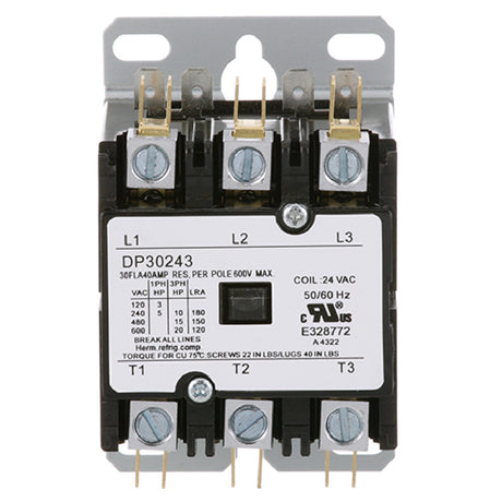 Dean 8101202 Contactor 3 Pole 40 Amp 24v