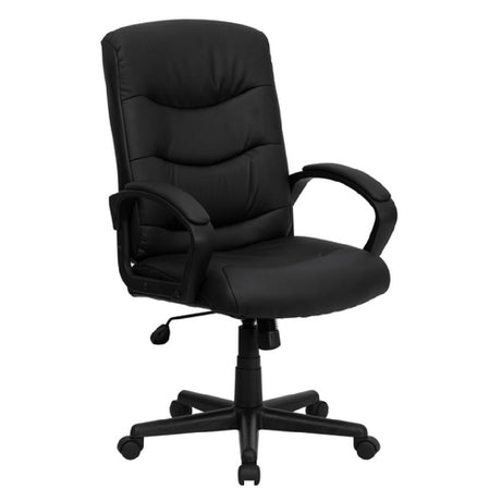 Flash Furniture GO-977-1-BK-LEA-GG Swivel Task/Office Chair Adjustable Height