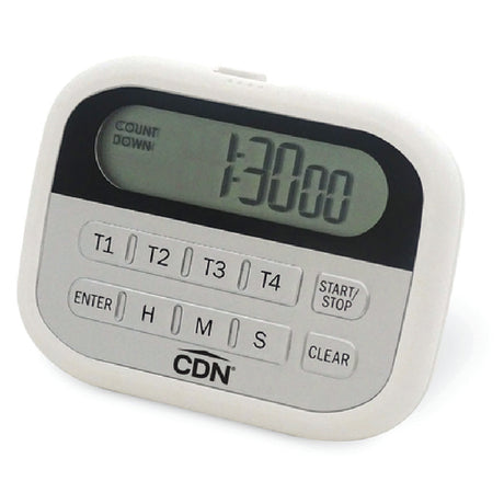 CDN PT2 Digital Timer & Clock 100 Hours By Hr/min/sec (4) Channels With Unique Alert Sounds