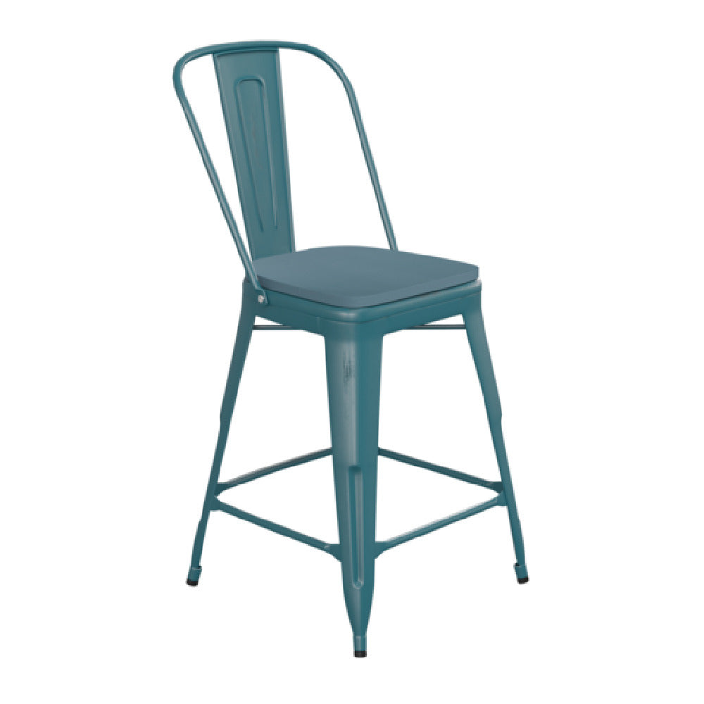 Flash Furniture ET-3534-24-KB-PL1C-GG Carly Bar Stool 500 Lb. Weight Capacity