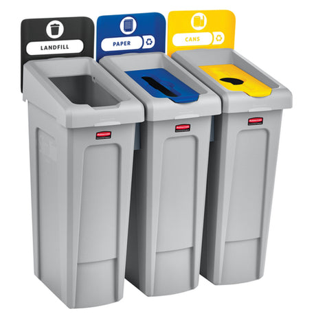 Rubbermaid 2007917 - Slim Jim® Recycling Station, 69 Gallon, 3 Stream