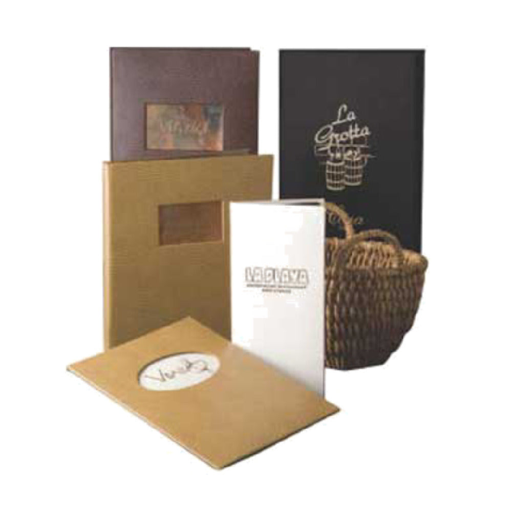 Menu Solutions VC140D Menu Cover Holds 8-1/2" X 14" Inserts Triple Panel Booklet With 4 Views