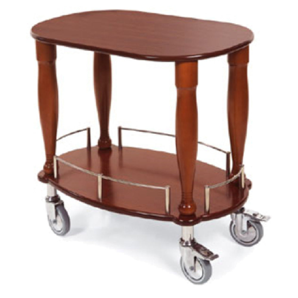 Lakeside 70030 Gueridon Cart-Bordeaux 19-3/4"D X 33"W X 32-5/8"H Oval Shaped Top